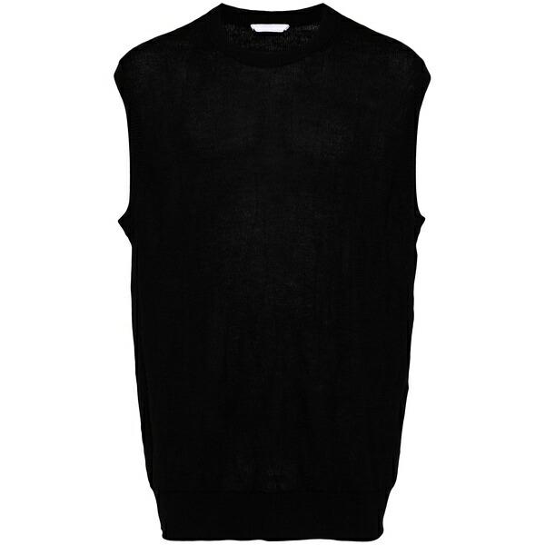 ヘルムート ラング レディース ニット&セーター アウター Intarsia-knit crew-neck vest Black｜asty 71,390円