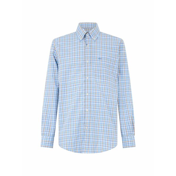 ポールアンドシャーク メンズ シャツ トップス Check-pattern button-down shirt Blue｜asty