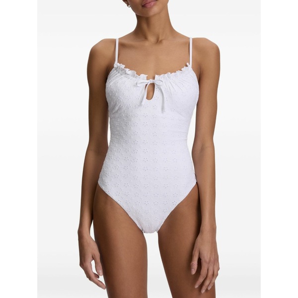 ラルフローレン レディース ワンピース トップス Broderie-anglaise keyhole swimsuit White|asty