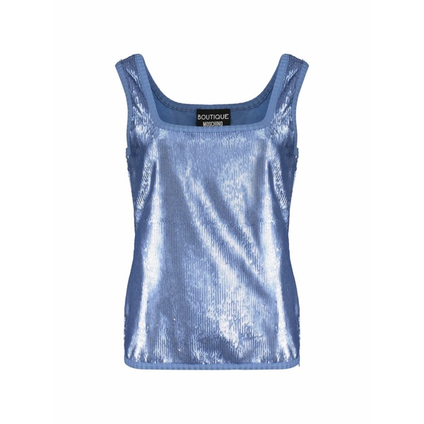 ブティックモスキーノ レディース カットソー トップス Sequin-embellished top Blue｜asty