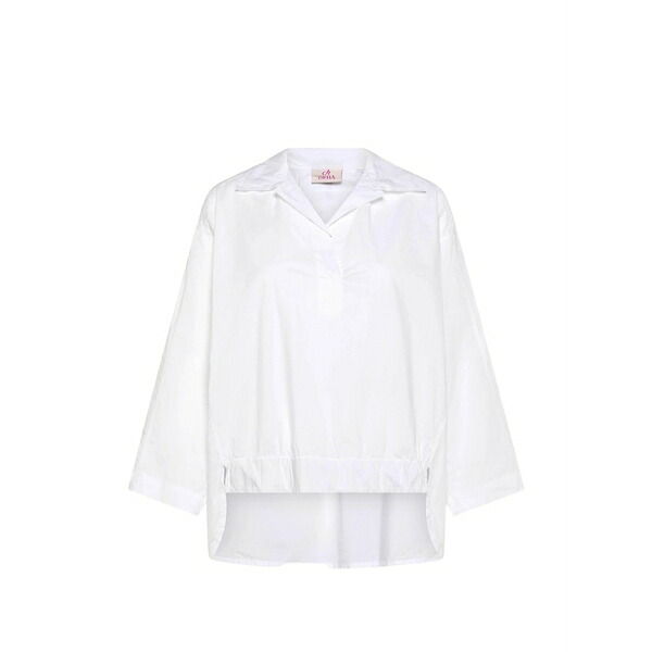 デハ レディース シャツ トップス Poplin cotton blouse White|asty