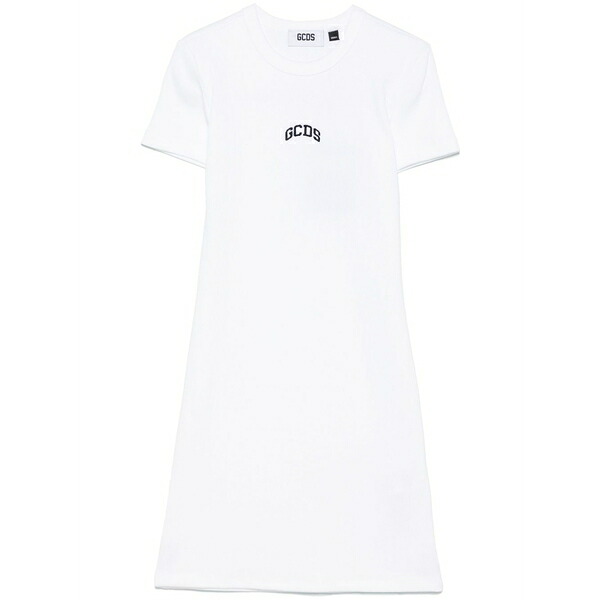 ジーシーディーエス レディース ワンピース トップス Logo-embroidered mini dress White｜asty