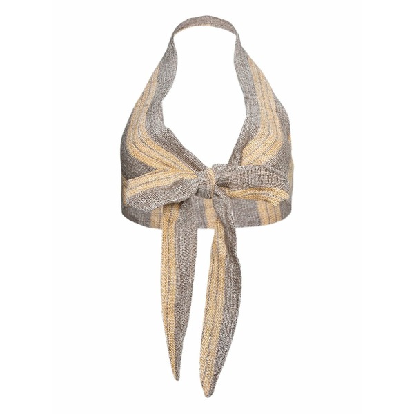 リサマリーフェマンデス レディース カットソー トップス Striped tie halter top Neutrals｜asty 106,900円