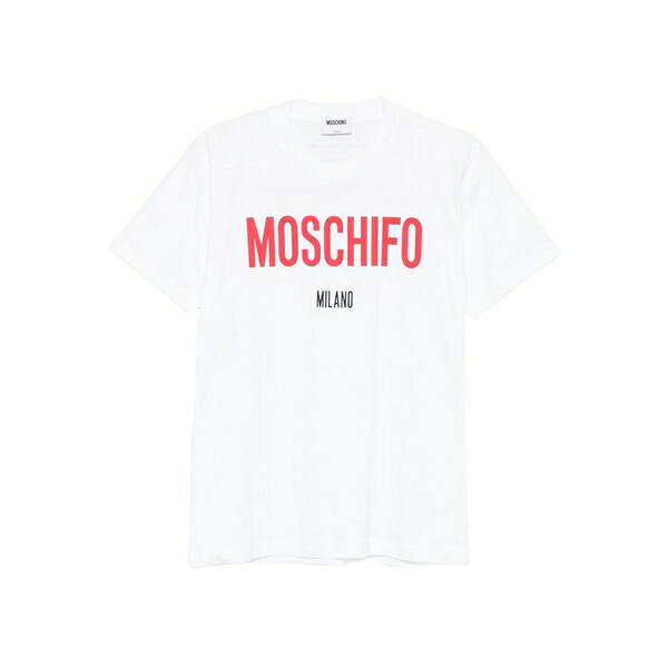 モスキーノ レディース Tシャツ トップス Logo-print t-shirt White|asty
