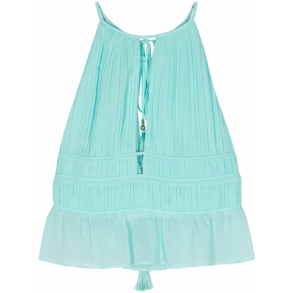 パトリツィア ペペ レディース シャツ トップス Pleated sleeveless top Blue|asty
