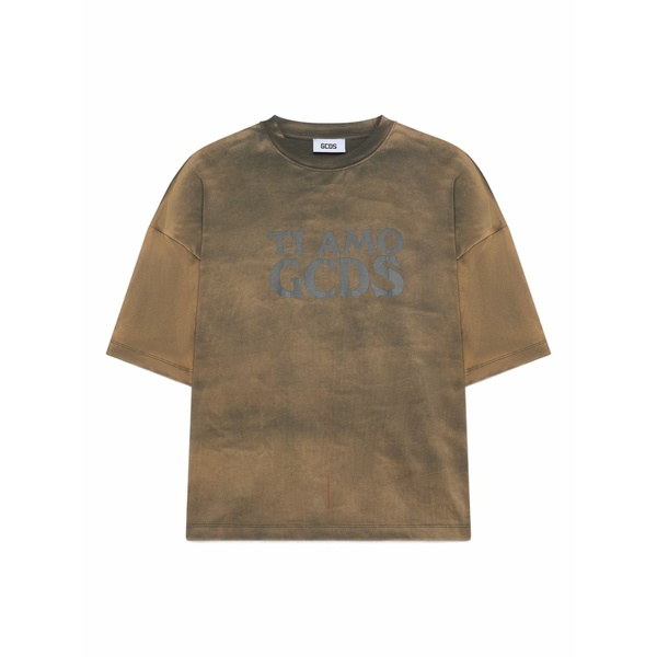 ジーシーディーエス メンズ Tシャツ トップス Short-sleeve t-shirt Green｜asty