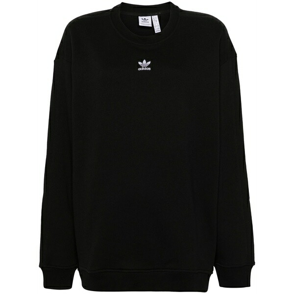 アディダス レディース ニット&セーター アウター Trefoil-logo cotton sweatshirt Black｜asty 19,330円