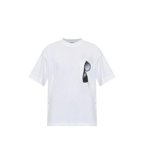 モスキーノ レディース Tシャツ トップス Sunglasses-print-detail short-sleeve t-shirt White｜asty