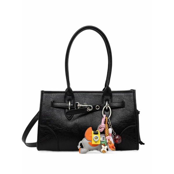 シルビアンヒーチ レディース トートバッグ バッグ Crinkled-effect charm-detail tote bag Black｜asty