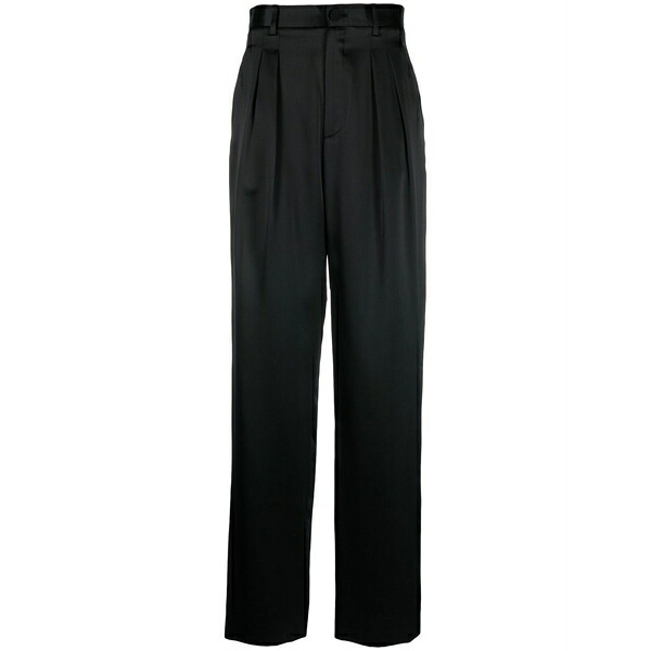 ニリロータン レディース カジュアルパンツ ボトムス Satin silk pleated trousers Black|asty