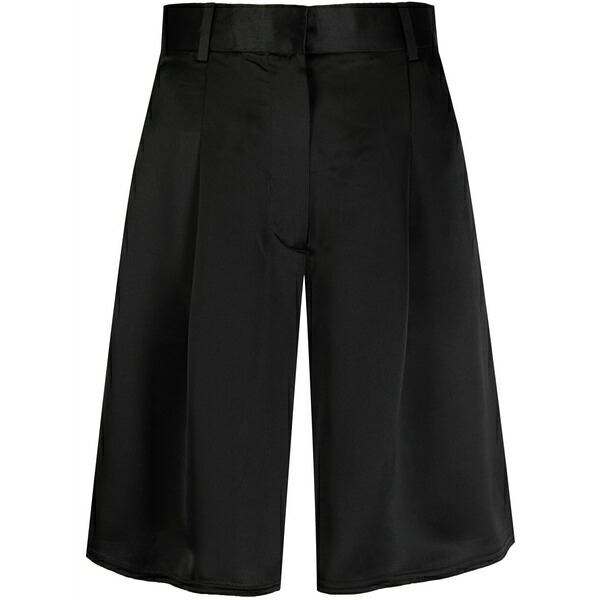 バイマレンバーガー レディース カジュアルパンツ ボトムス High-waist satin shorts Black|asty