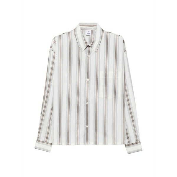 ウォンハンドレッド メンズ シャツ トップス Maza stripe-print shirt White｜asty