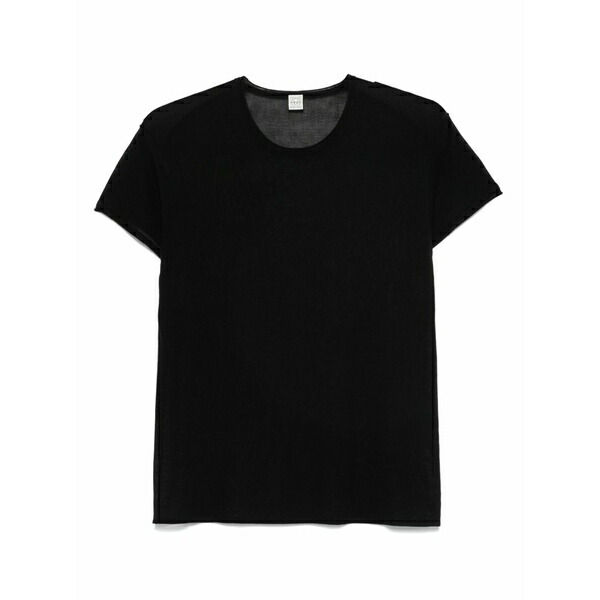 トーテム レディース Tシャツ トップス Silk t-shirt Black|asty
