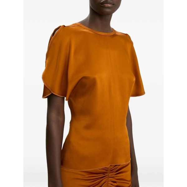 ヴィクトリア ベッカム レディース シャツ トップス Bela cold-shoulder blouse Orange|asty