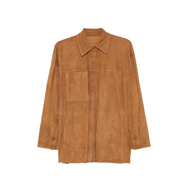 サルバトーレ サントロ レディース ジャケット＆ブルゾン アウター Leather shirt jacket Brown｜asty