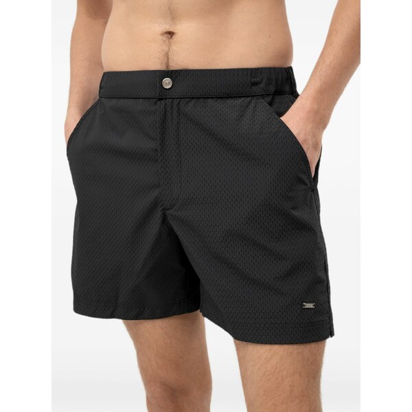 ボス メンズ カジュアルパンツ ボトムス Monogram-print swim shorts Black|asty