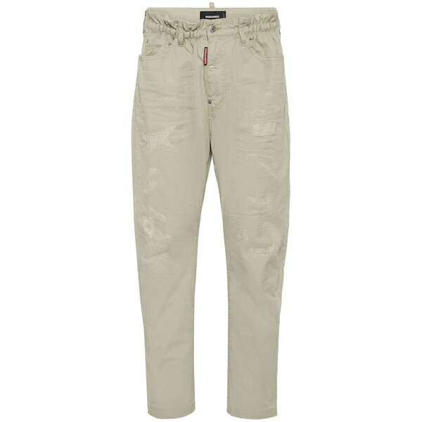 ディースクエアード メンズ カジュアルパンツ ボトムス Distress-effect trousers Neutrals｜asty