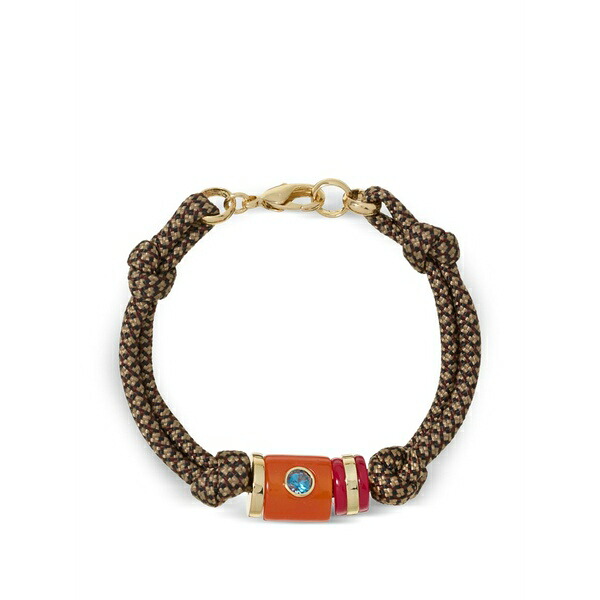 ロクサンヌ・アスリン レディース ブレスレット・バングル・アンクレット アクセサリー Cylinder crystal-embellished cord bracelet Orange|asty