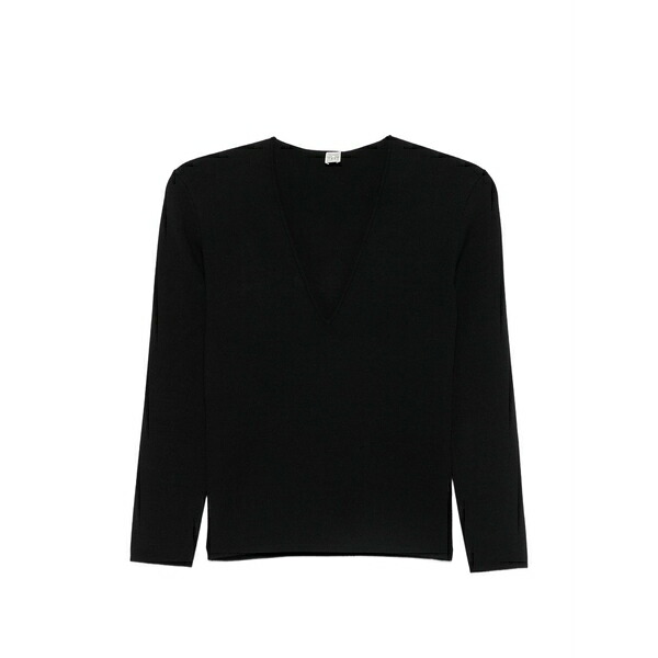 トーテム レディース ニット&セーター アウター V-neck sweater Black|asty