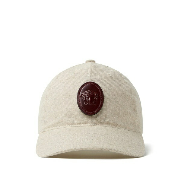 ヴェルサーチ メンズ 帽子 アクセサリー Cotton & linen baseball cap Neutrals|asty