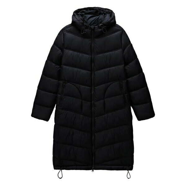 ナパピリ レディース コート アウター Hooded puffer coat Black｜asty