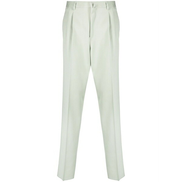 ランバン メンズ カジュアルパンツ ボトムス Pressed-crease tailored trousers Green|asty