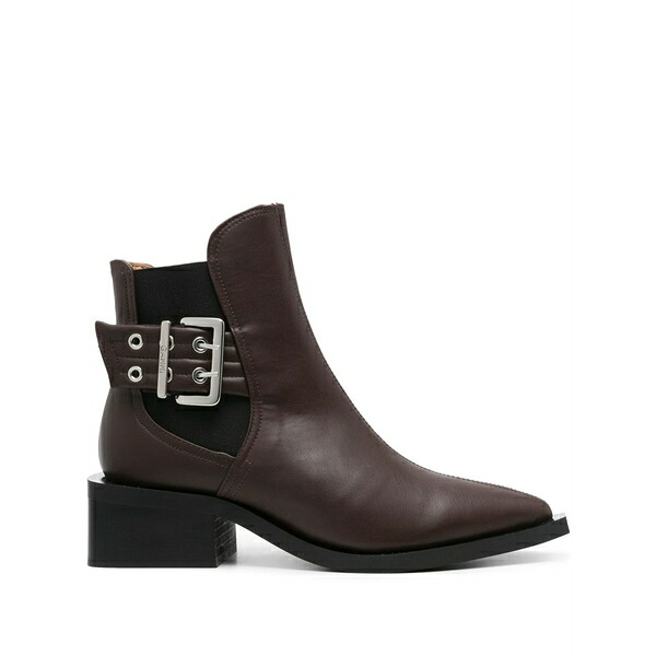 ガニー レディース ブーツ シューズ 45mm buckle-detail leather boots Brown｜asty