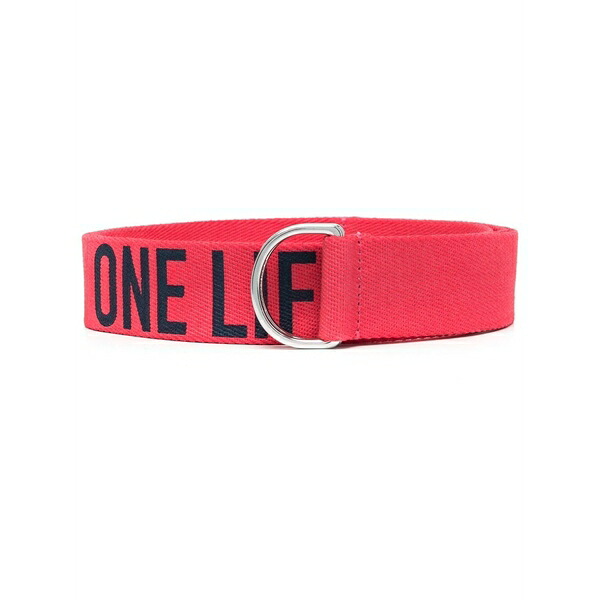 ディースクエアード レディース ベルト アクセサリー Slogan-print belt Red|asty
