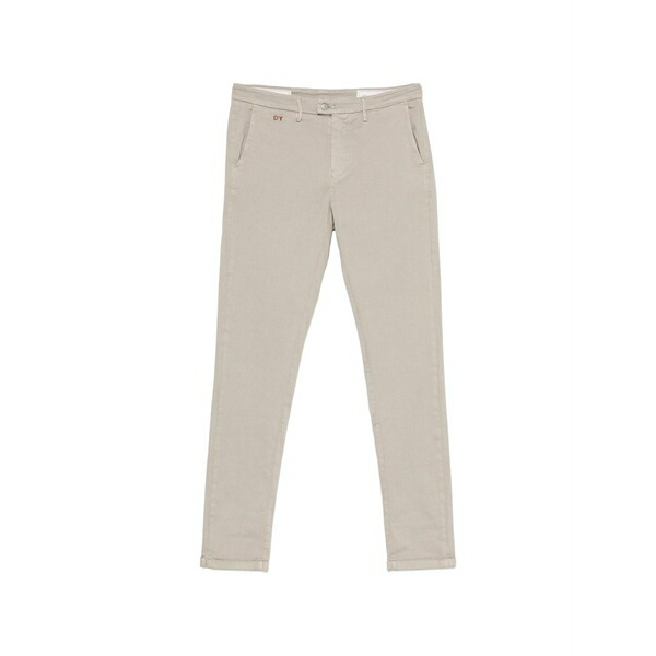 トラマロッサ メンズ カジュアルパンツ ボトムス Luis logo-patch button-fastening trousers Neutrals｜asty