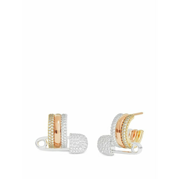 エーピーエムモナコ レディース ピアス&イヤリング アクセサリー Tricolor morse safety-pin earrings Silver|asty