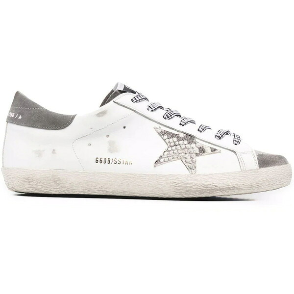Golden Goose ゴールデングース メンズ スニーカー 【Golden Goose Super-Star White Grey Snakeskin】 サイズ US_8(26.0cm) White/Grey/Snakeskin|asty