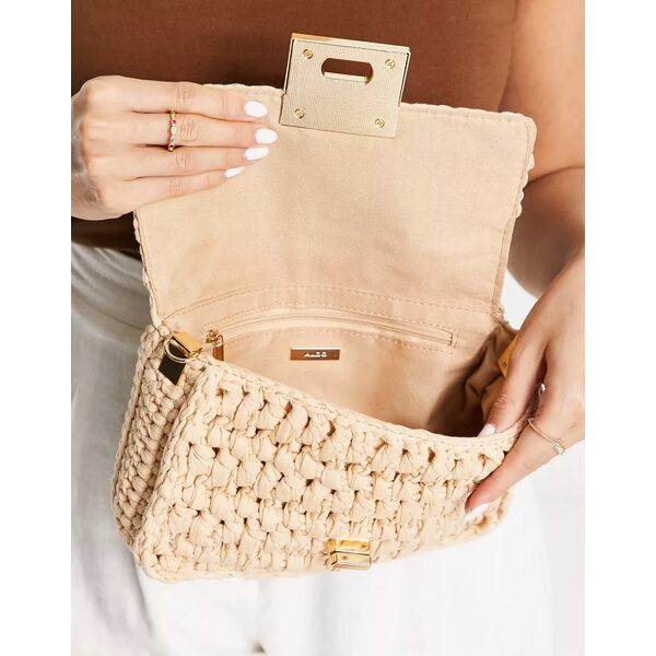 大切な アルド レディース ショルダーバッグ バッグ ALDO Crochetta cross body bag in beige crochet  BEIGE ijtbm.com