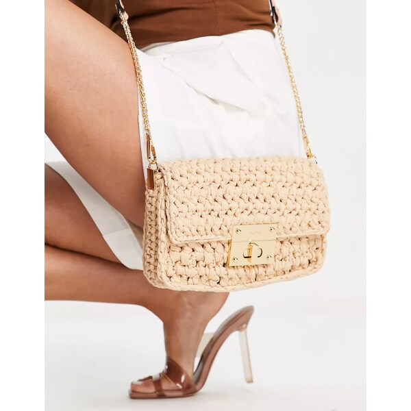 大切な アルド レディース ショルダーバッグ バッグ ALDO Crochetta cross body bag in beige crochet  BEIGE ijtbm.com