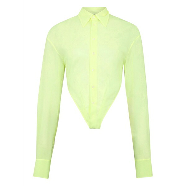 ディースクエアード レディース シャツ トップス Deep cut sheer shirt Yellow｜asty