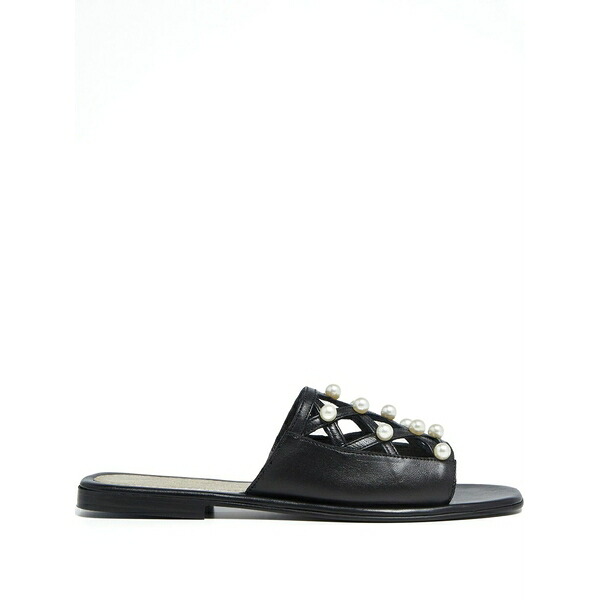 エリナリナーダキ レディース サンダル シューズ Checkmate pearls-embellished sandals Black｜asty
