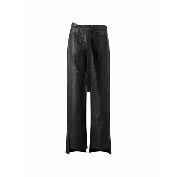 オットリンガー メンズ カジュアルパンツ ボトムス Glazed-effect baggy trousers Black｜asty