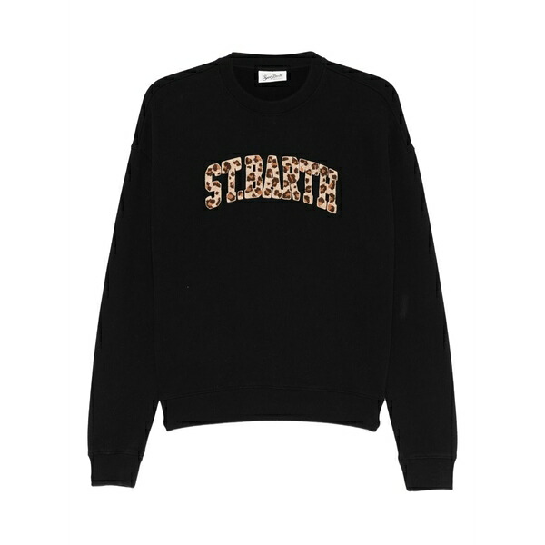 エムシーツーセイントバース レディース ニット&セーター アウター Stardust w logo-embroidered sweatshirt Black|asty