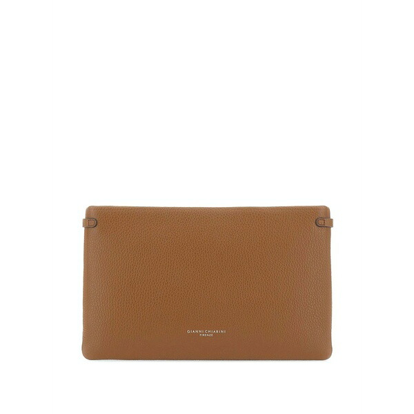 ジャンニ・キアリーニ レディース クラッチバッグ バッグ Hermy grained leather clutch bag Brown｜asty