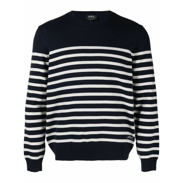 アーペーセー メンズ ニット&セーター アウター Stripe knitted jumper Blue｜asty