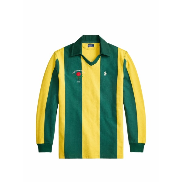 ラルフローレン レディース ポロシャツ トップス Striped v-neck polo top Green｜asty