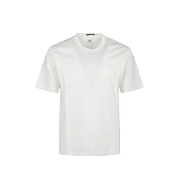 シーピーカンパニー メンズ Tシャツ トップス Metropolis series logo-patch t-shirt White|asty