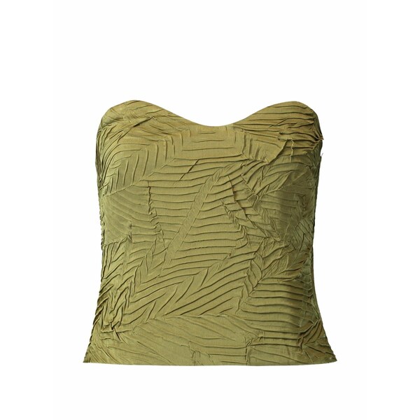 ウラ・ジョンソン レディース シャツ トップス Heleen pleated satin bustier top Green|asty