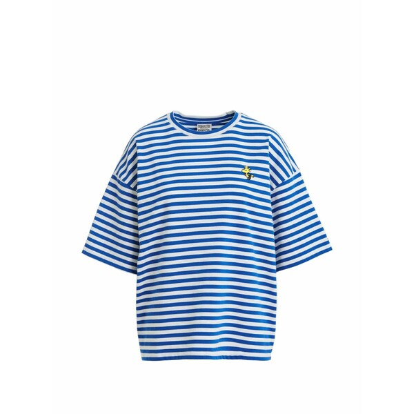 エッセンシャルアントワープ レディース Tシャツ トップス X peanuts striped-pattern t-shirt Blue|asty