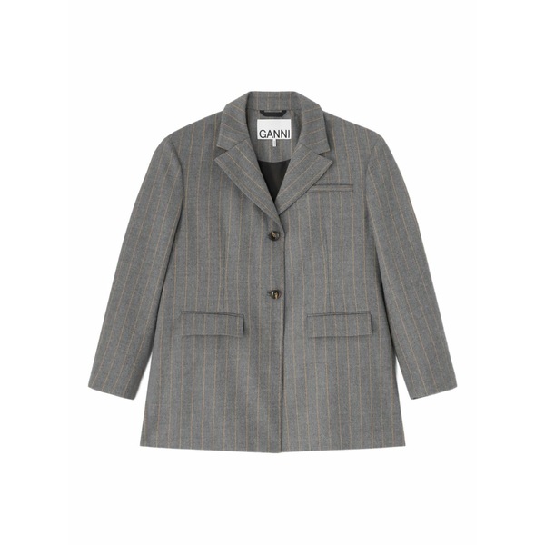 ガニー レディース ジャケット＆ブルゾン アウター Pinstripe blazer Grey｜asty