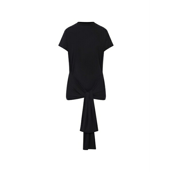トーテム レディース Tシャツ トップス Belted draped t-shirt Black|asty