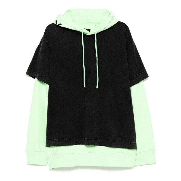 ジバンシー メンズ パーカー・スウェットシャツ アウター Layered hoodie Grey｜asty