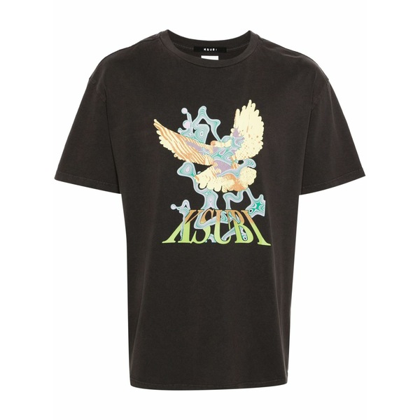スビ メンズ Tシャツ トップス Flight biggie ss cotton t-shirt Black｜asty