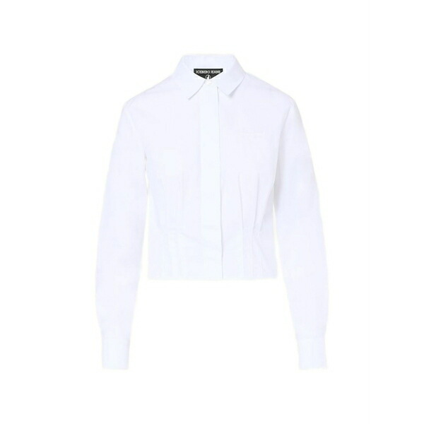 アイスバーグ レディース シャツ トップス Pleated cropped shirt White｜asty