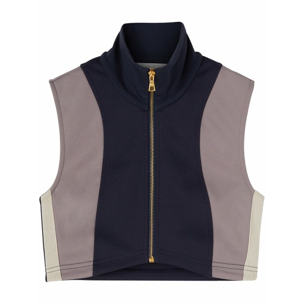 パーム・エンジェルス レディース カットソー トップス Pa monogram cropped track vest top Blue｜asty