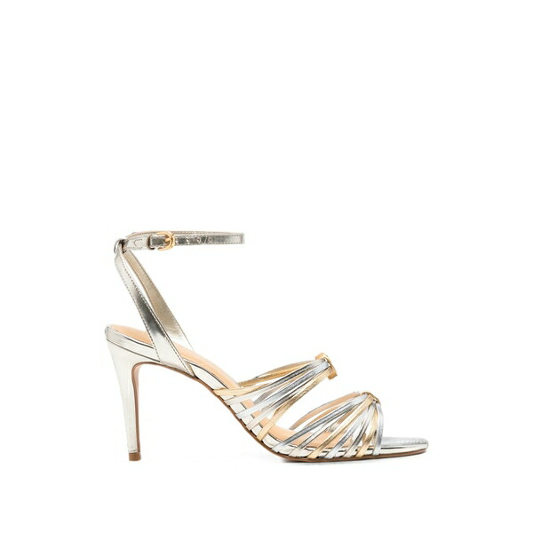 カラノ レディース サンダル シューズ Multi-strap metallic sandals Silver|asty